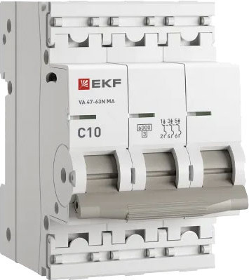 Изображение товара Выключатель автоматический EKF PROxima ВА 47-63N MA / M63MA6310C