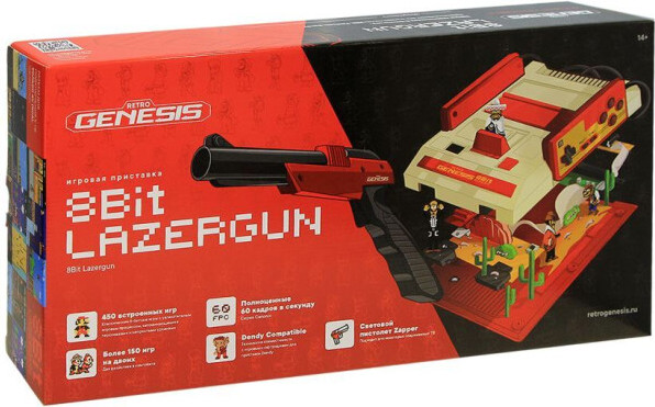 Изображение товара Игровая приставка Retro Genesis 8 Bit Lazergun + 450 игр / ConSkDn134