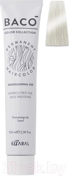 Изображение товара Крем-краска для волос Kaaral Baco 12.12 (экстра-светлый блондин пепельно-фиолетовый)