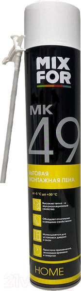 Изображение товара Пена монтажная Mixfor Maxi MK 49 Всесезонная бытовая (750мл)