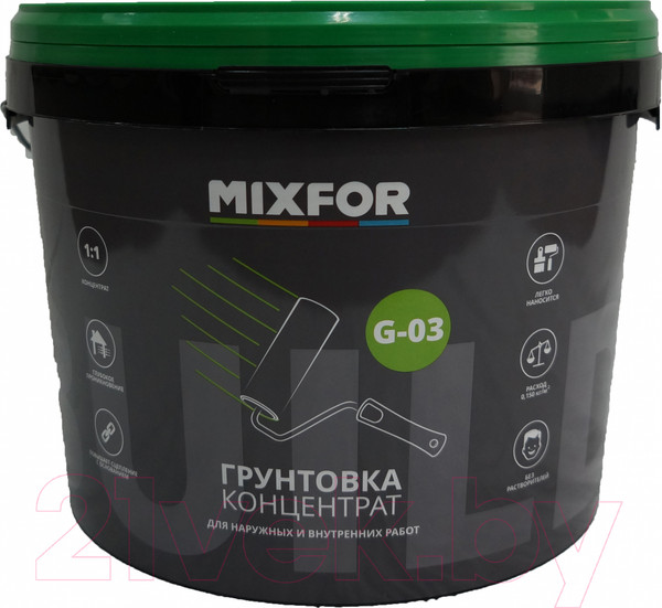 Изображение товара Грунтовка Mixfor G-03 акриловая концентрат 1:1 (10л)