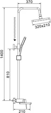 Изображение товара Душевая система со смесителем Shevanik S6826T (оружейная сталь)