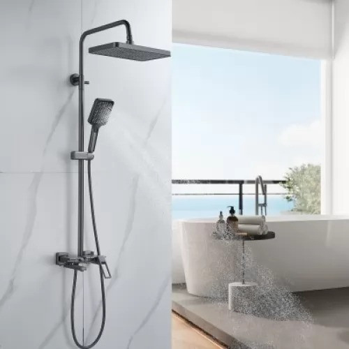 Изображение товара Душевая система со смесителем Shevanik S6826T (оружейная сталь)
