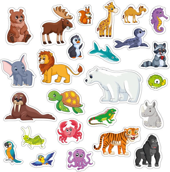 Изображение товара Развивающая книга Росмэн Дикие животные. Книга с липучками, твердая обложка