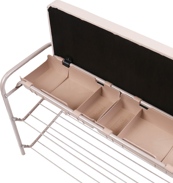 Изображение товара Банкетка Ника ЭТП3-1/БЖ (слоновая кость/бежевый металлик)