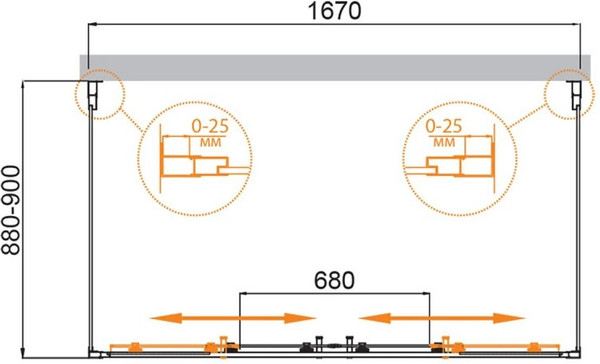 Изображение товара Душевой уголок Cezares MOLVENO-AH-2/2-170/90-C-Cr-IV