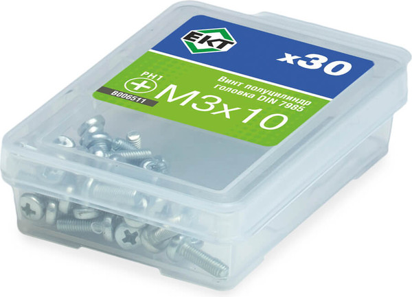 Изображение товара Винт ЕКТ 3х10 4.8 DIN 7985 / B006511 (30шт)