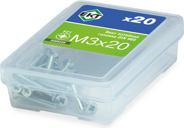 Изображение товара Винт ЕКТ 3х20 DIN 965 / B006556 (20шт)