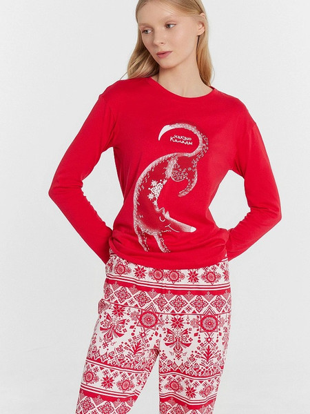 Изображение товара Пижама Mark Formelle 592510 (р.164/170-92-98, красный/новогодний орнамент)
