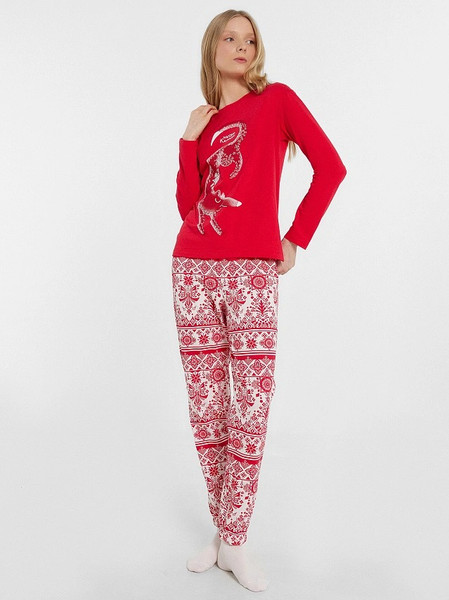 Изображение товара Пижама Mark Formelle 592510 (р.164/170-96-102, красный/новогодний орнамент)