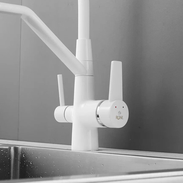 Изображение товара Смеситель Rose R558C (белый)