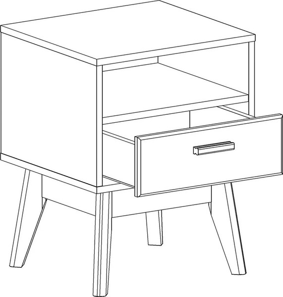 Изображение товара Прикроватная тумба Мебельград Калгари 44x40x57 (дуб натуральный светлый / белый матовый)