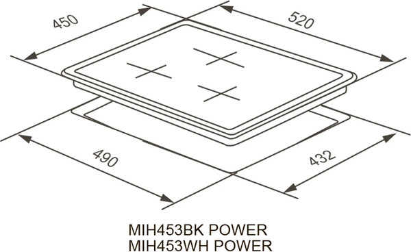 Изображение товара Индукционная варочная панель MEFERI MIH453WH Power