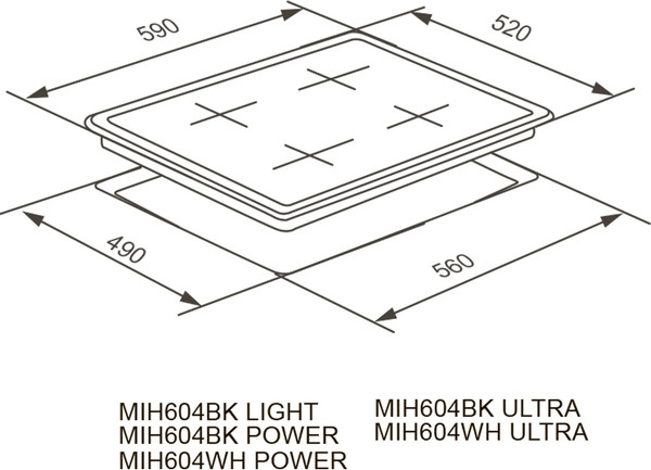 Изображение товара Индукционная варочная панель MEFERI MIH604BK Matt Ultra