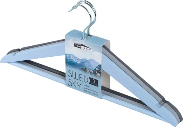 Изображение товара Набор деревянных вешалок-плечиков DomCraft Swed Sky DHW302 (3шт)