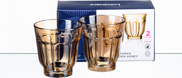 Изображение товара Набор стаканов Luminarc Роман. Золотой мед O0580 (2шт)