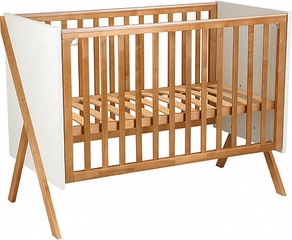 Изображение товара Детская кроватка Polini Kids Porto 1300 / 0002571.174 (белый/дуб крафт золотистый)