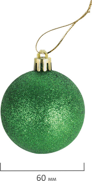 Изображение товара Набор шаров новогодних Золотая сказка 591127 (6шт, зеленый)