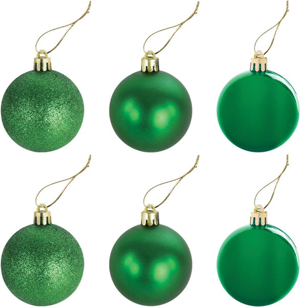 Изображение товара Набор шаров новогодних Золотая сказка 591127 (6шт, зеленый)