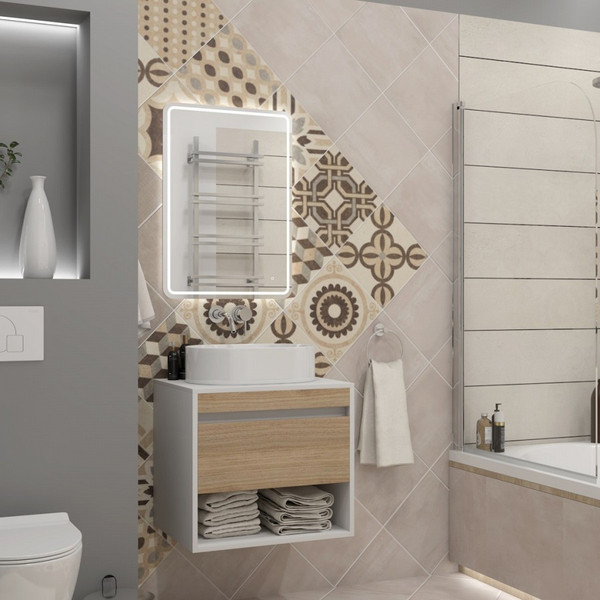 Изображение товара Тумба под умывальник Teymi Ritta 55см / T60537 (белый/дуб)