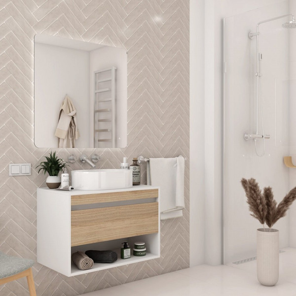 Изображение товара Тумба под умывальник Teymi Ritta 75см / T60539 (белый/дуб)