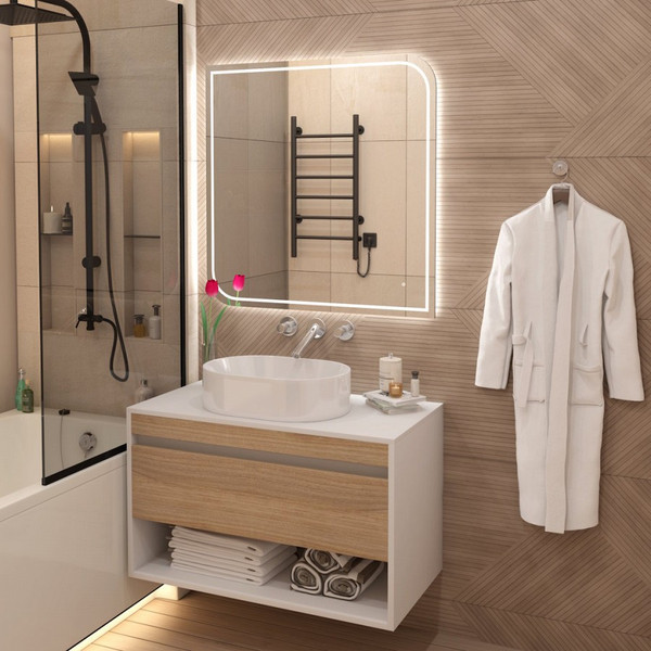 Изображение товара Тумба под умывальник Teymi Ritta 85см / T60540 (белый/дуб)