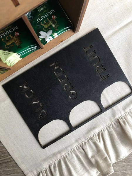 Изображение товара Органайзер для чайных пакетиков ОМурМебель Вертикальный с резкой (черный)