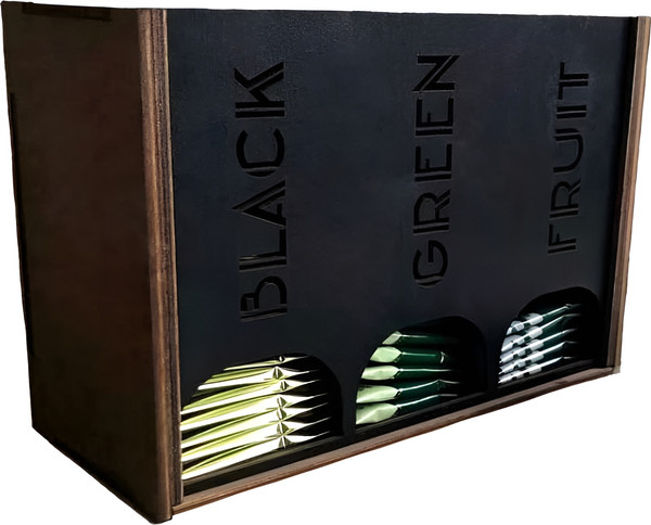 Изображение товара Органайзер для чайных пакетиков ОМурМебель Вертикальный с резкой (черный)