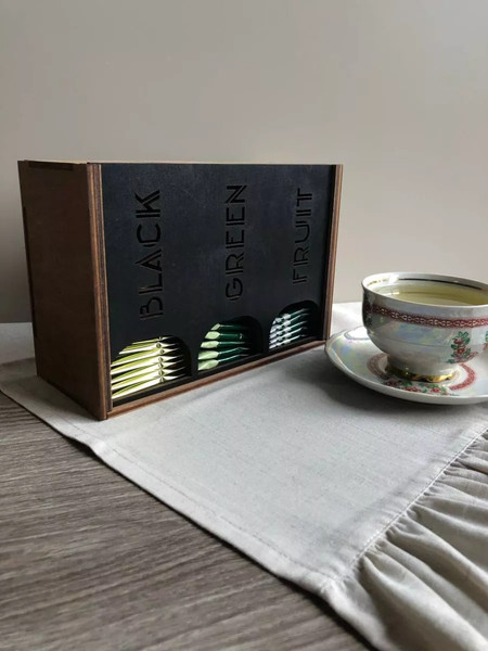 Изображение товара Органайзер для чайных пакетиков ОМурМебель Вертикальный с резкой (черный)