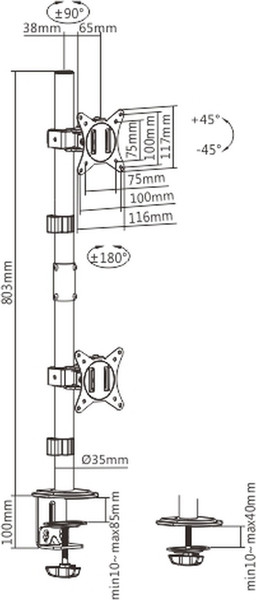 Изображение товара Кронштейн для монитора Ergosmart Double Decker Hold