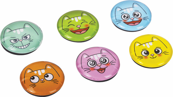 Изображение товара Набор магнитов Brauberg Kids. 3D-Коты / 272516 (6шт)