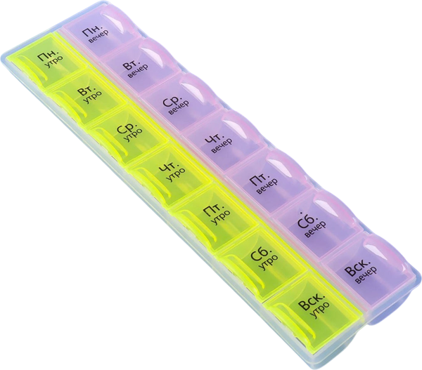 Изображение товара Таблетница Onlytop Неделька / 4103904 (желтый/розовый)