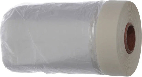 Изображение товара Пленка строительная Toolberg Защитная с клейкой лентой 55смx20м