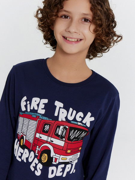 Изображение товара Пижама детская Mark Formelle 563311 (р.110-56, море/синяя полоска на сером)