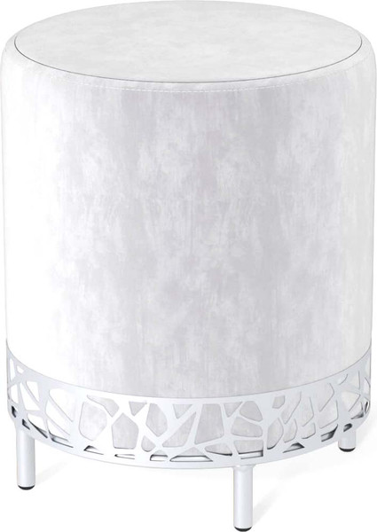 Изображение товара Банкетка Sheffilton SHT-B20-1 (серое облако/хром лак микровелюр/металл)