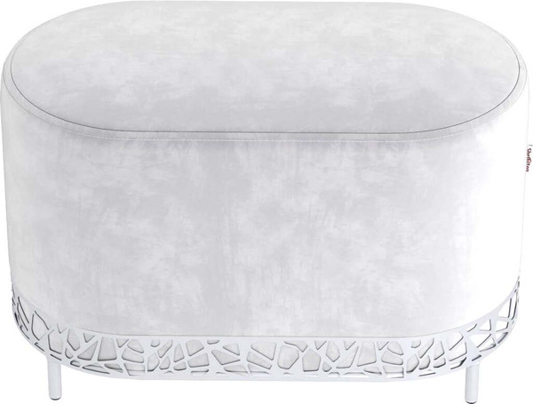 Изображение товара Банкетка Sheffilton SHT-B21-1 (серое облако/хром лак микровелюр/металл)