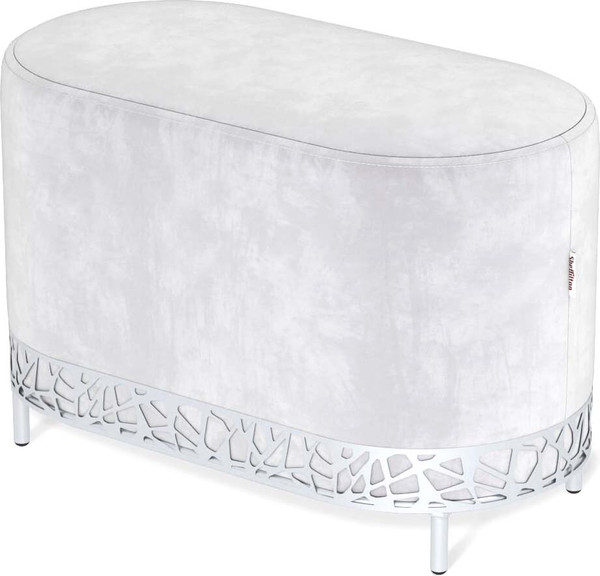 Изображение товара Банкетка Sheffilton SHT-B21-1 (серое облако/хром лак микровелюр/металл)