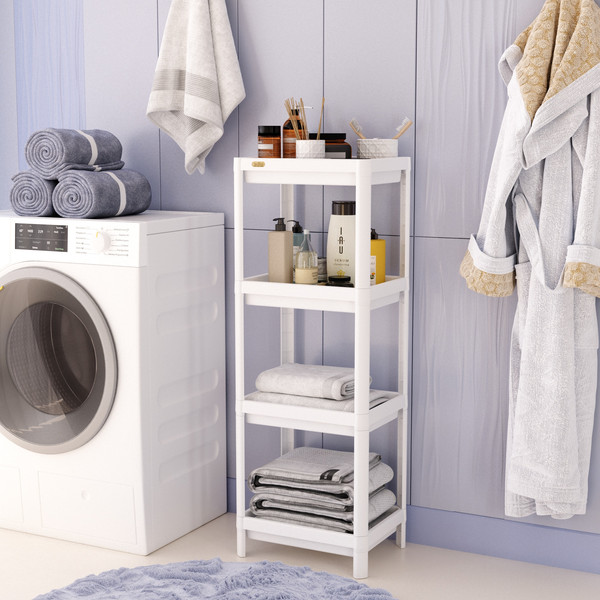 Изображение товара Этажерка Sheffilton SHT-SS25-4 (белый пластик)