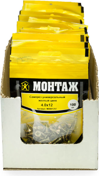 Изображение товара Саморез Монтаж Универсальный 4.0x12 / MD001257 (100шт)