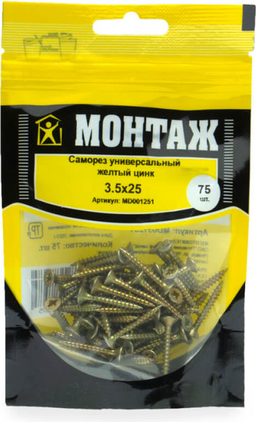 Изображение товара Саморез Монтаж Универсальный 3.5x25 / MD001251 (75шт)