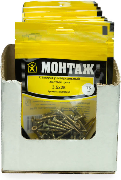 Изображение товара Саморез Монтаж Универсальный 3.5x25 / MD001251 (75шт)