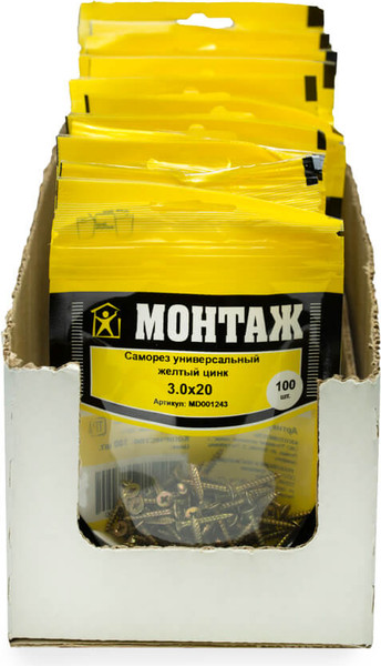 Изображение товара Саморез Монтаж Универсальный 3.0x20 / MD001243 (100шт)
