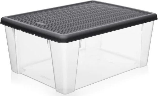 Изображение товара Контейнер для хранения Эльфпласт Elegance / ЕР624 (4л, прозрачный/графитовый)