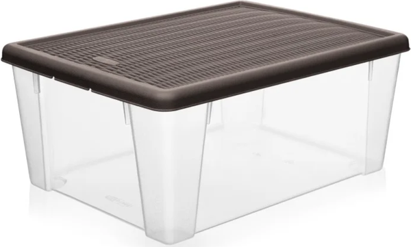 Изображение товара Контейнер для хранения Эльфпласт Elegance / ЕР624 (4л, прозрачный/коричневый)