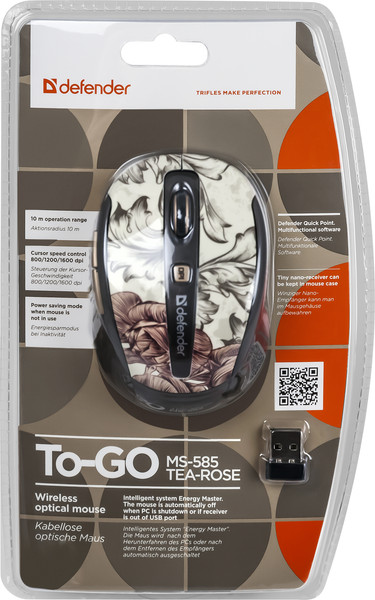 Изображение товара Мышь Defender To-GO MS-585 Tea-Rose / 52588