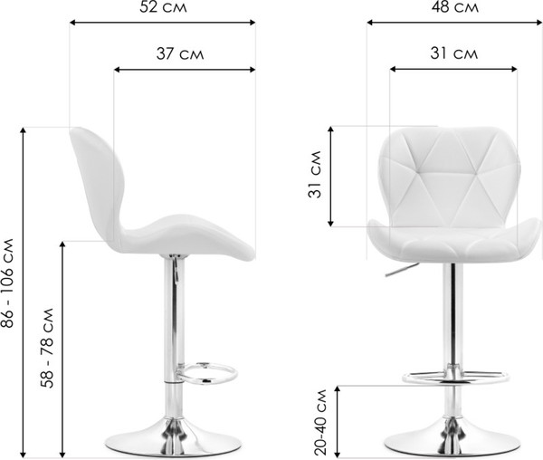 Изображение товара Стул барный Woodville Trio / 15729 (beige/chrome)