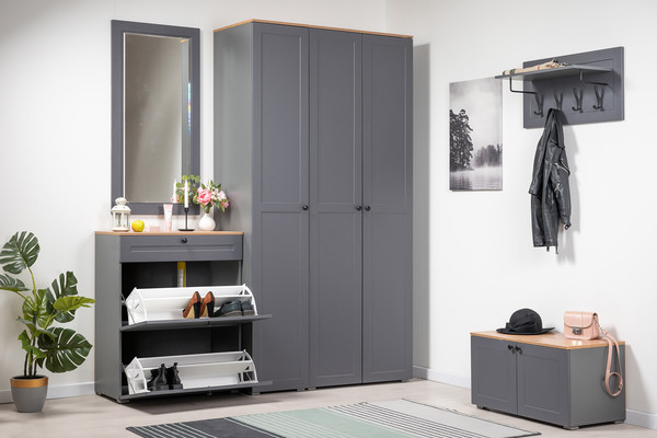 Изображение товара Тумба для обуви Mobi Остин 16.121 (серый графит 0162 РЕ/дуб золотой Craft/графит ZB 856-2)