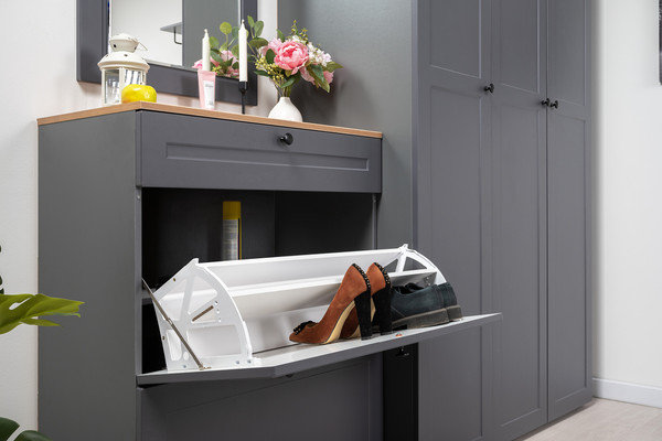 Изображение товара Тумба для обуви Mobi Остин 16.121 (серый графит 0162 РЕ/дуб золотой Craft/графит ZB 856-2)