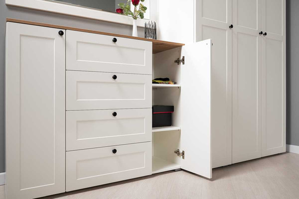 Изображение товара Шкаф Mobi Остин 13.224 (белый PE шагрень/дуб золотой Craft/белая шагрень 4101)