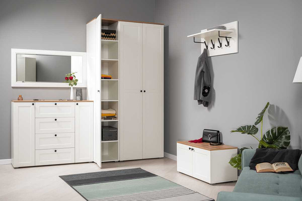 Изображение товара Шкаф Mobi Остин 13.224 (белый PE шагрень/дуб золотой Craft/белая шагрень 4101)